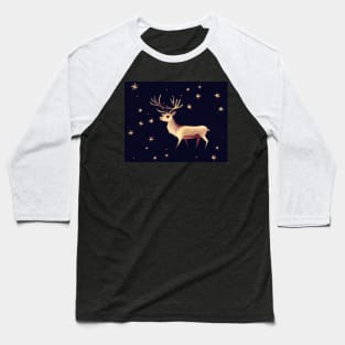 Reindeer in the Stars Art Print Baseball T-Shirt